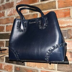 MICHAEL Michael Kors Navy Ruffle Tote